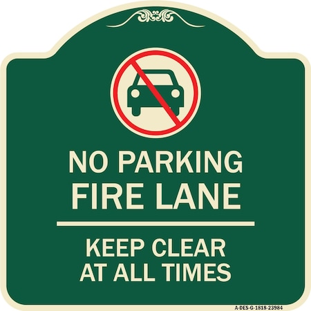 Fire Lane Keep Clear Heavy-Gauge Aluminum Architectural Sign